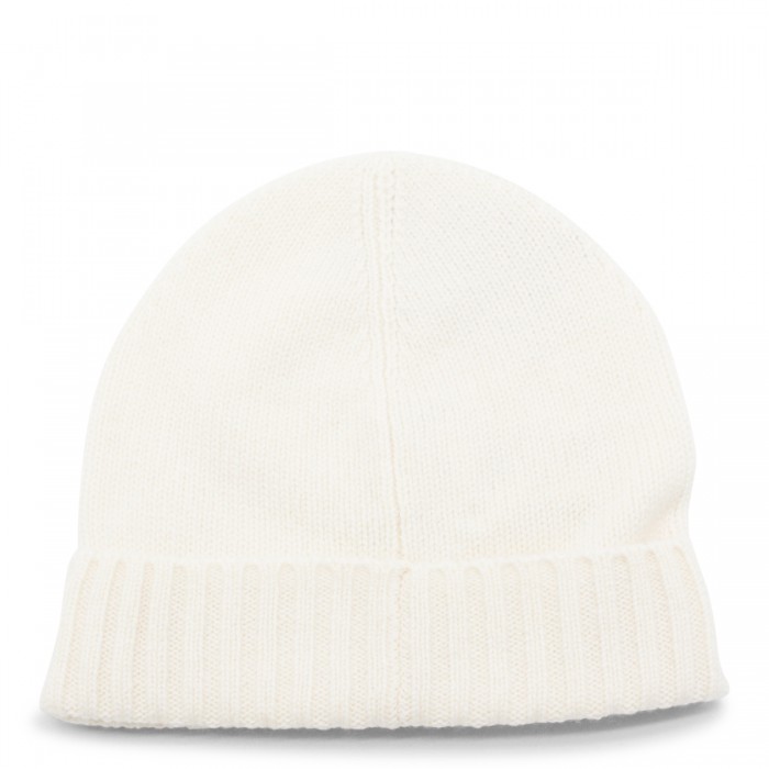 WHITE CASHMERE BEANIE 2
