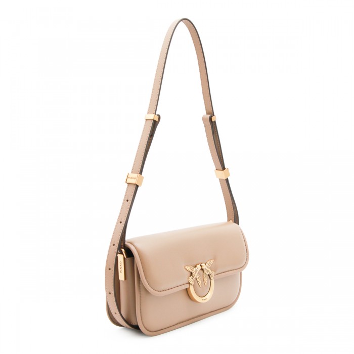 BEIGE LEATHER CROSSBODY BAG 2