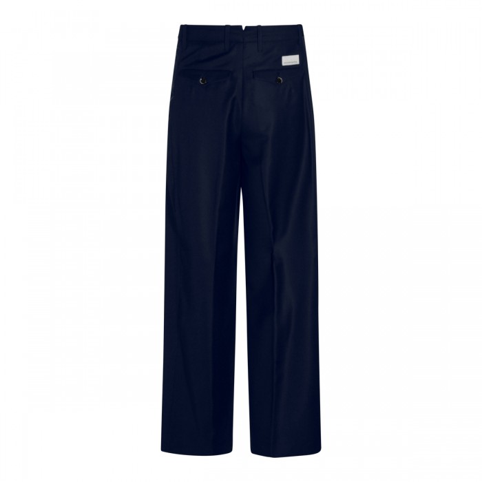NAVY WOOL PANTS 2