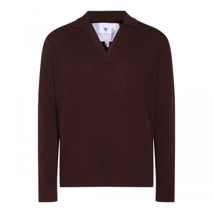 DARK BROWN WOOL KNITWEAR