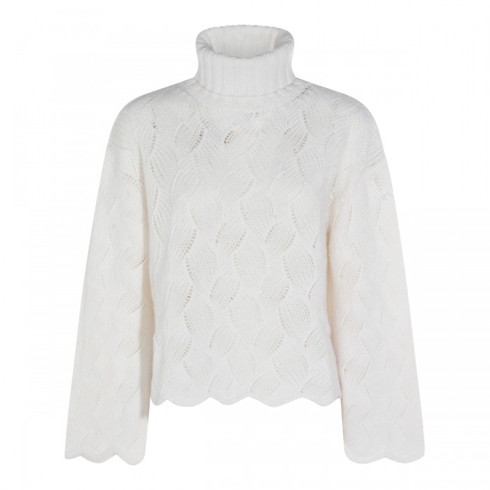 WHITE WOOL KNITWEAR