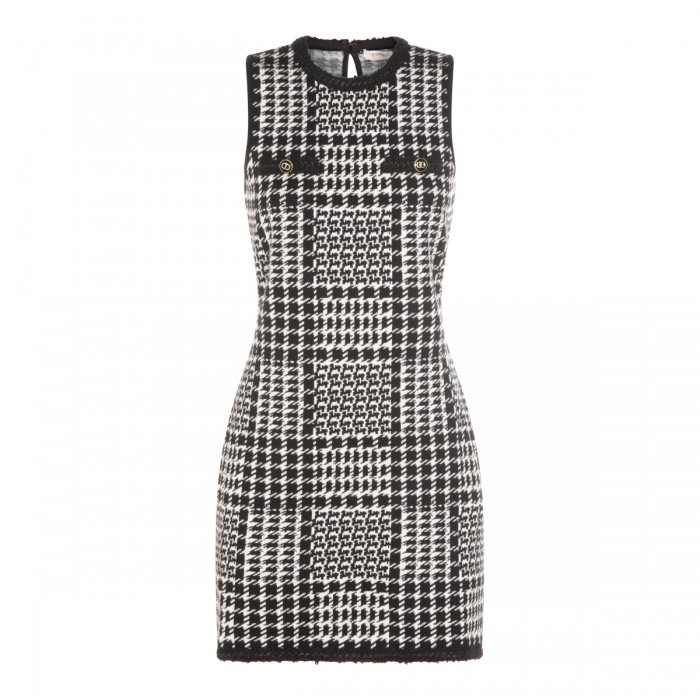 BLACK AND WHITE VISCOSE DRESS