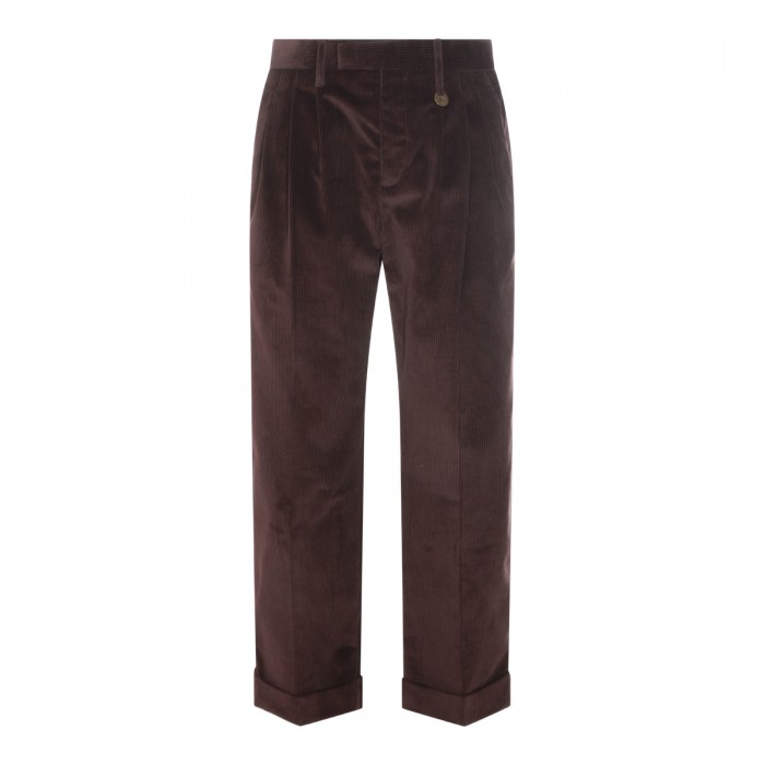 DARK BROWN COTTON PANTS
