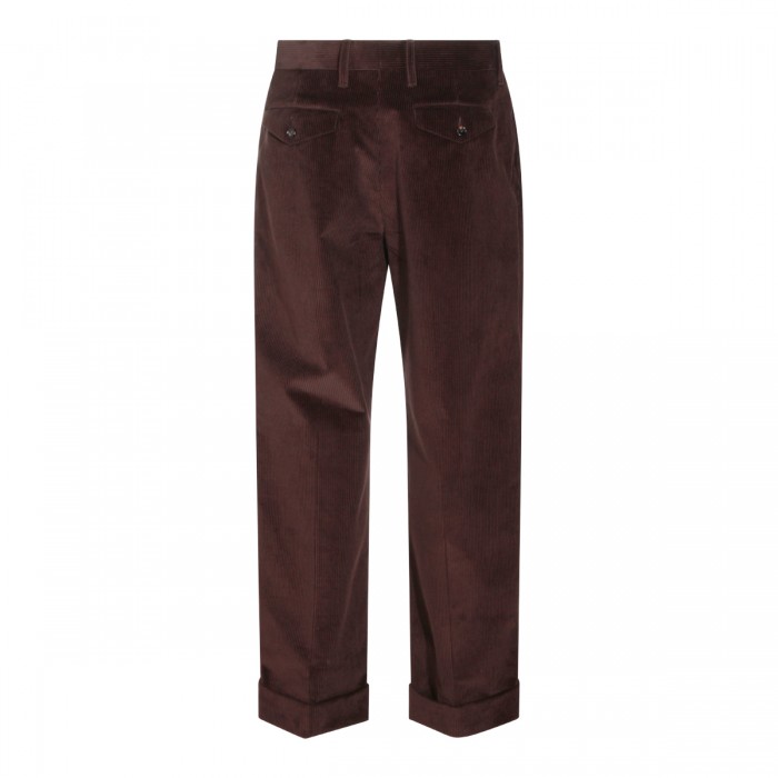 DARK BROWN COTTON PANTS 2