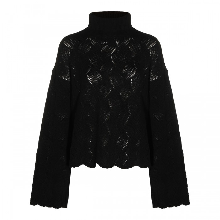 BLACK WOOL KNITWEAR
