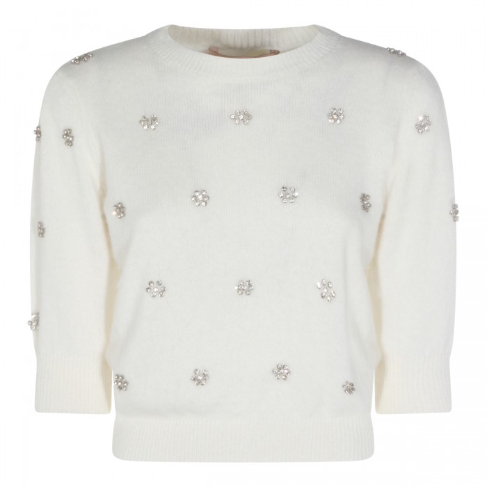 WHITE WOOL KNITWEAR