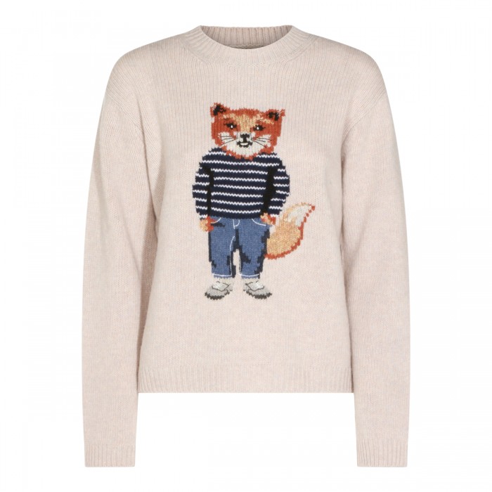 BEIGE WOOL KNITWEAR