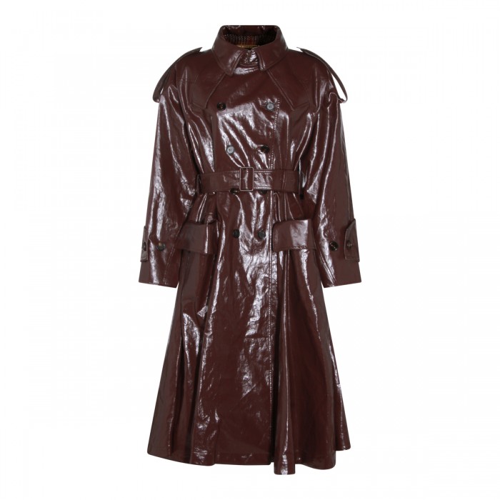 DARK PURPLE LEATHER TRENCH...