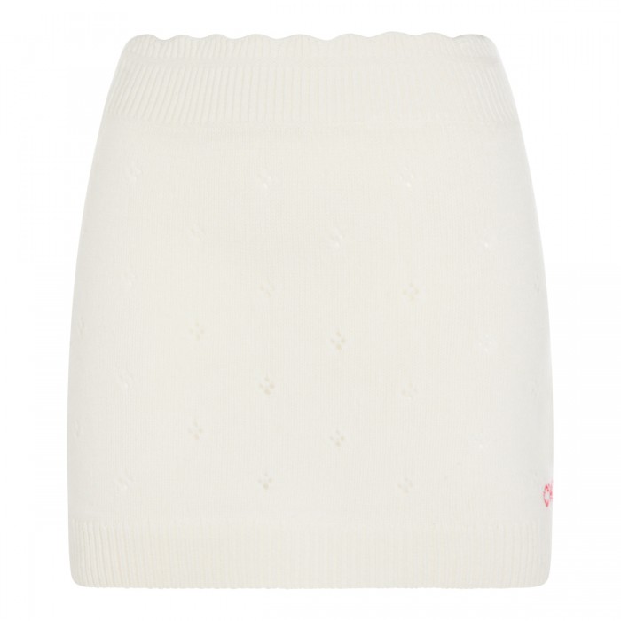 WHITE WOOL SKIRT