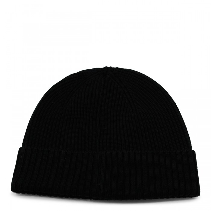 BLACK WOOL BEANIE 2
