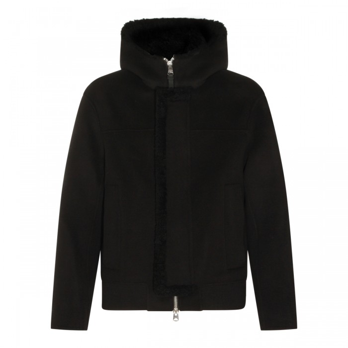 BLACK WOOL CASUAL JACKET