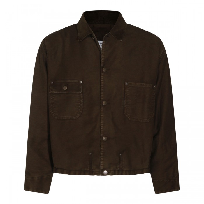 KHAKI COTTON CASUAL JACKET