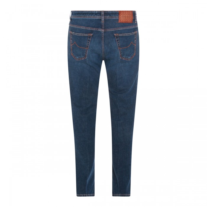 DARK BLUE COTTON JEANS 2