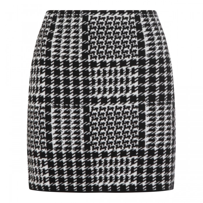 BLACK AND WHITE VISCOSE SKIRT