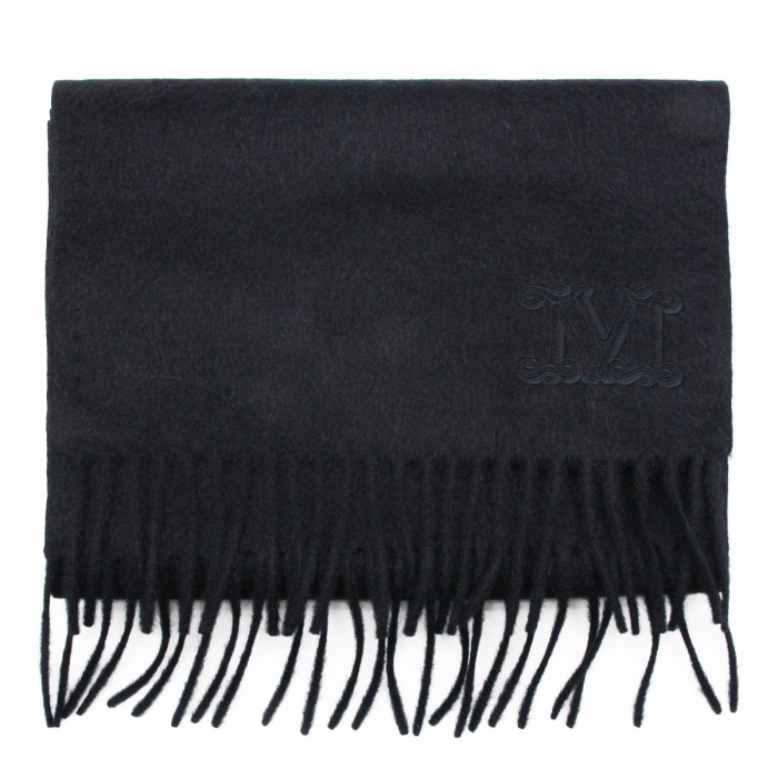 BLACK WOOL SCARF