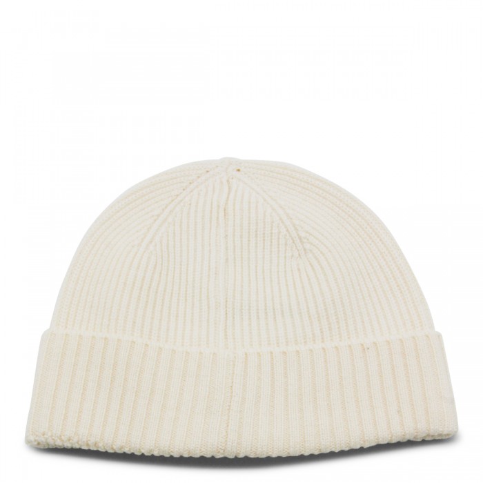 WHITE WOOL BEANIE