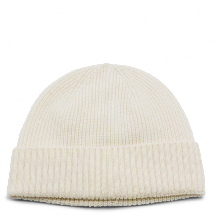 WHITE WOOL BEANIE 2