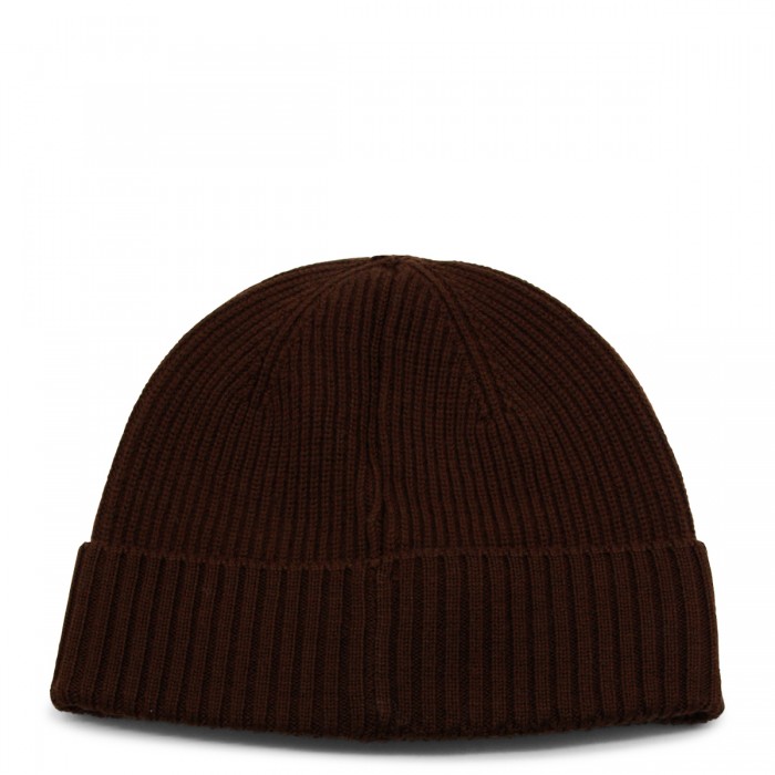BROWN WOOL BEANIE 2