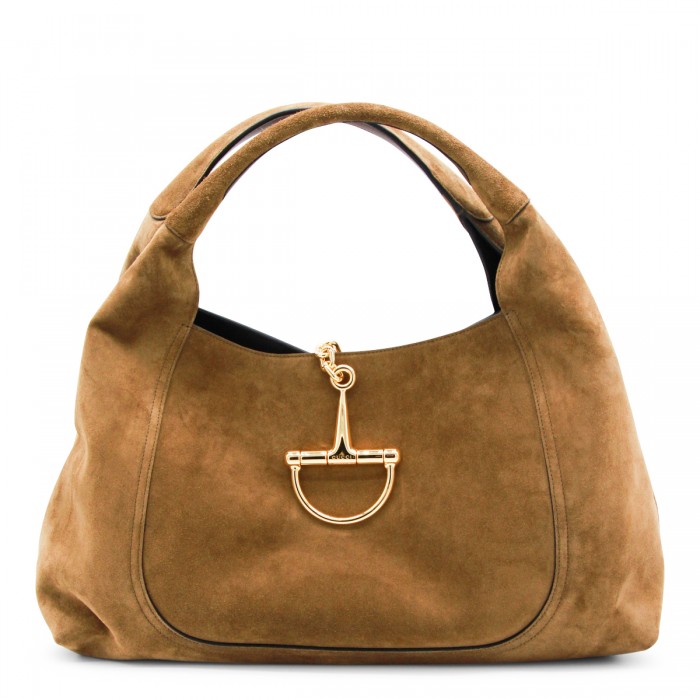 BROWN SUEDE SOFTBIT TOTE