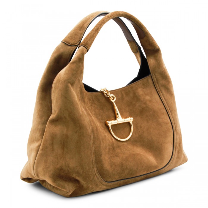 BROWN SUEDE SOFTBIT TOTE 2