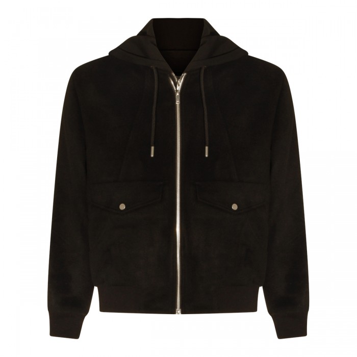 BLACK WOOL CASUAL JACKET 
