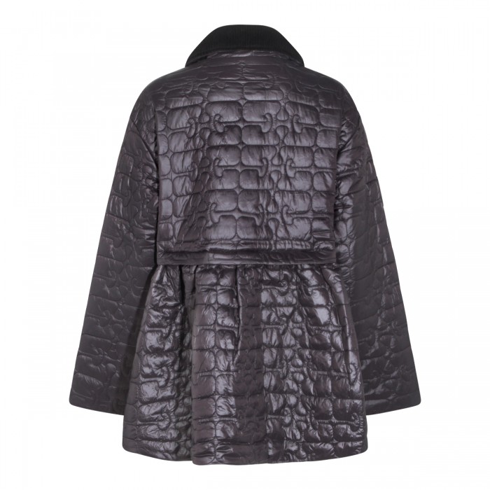 DARK BROWN NYLON DOWN JACKET 2