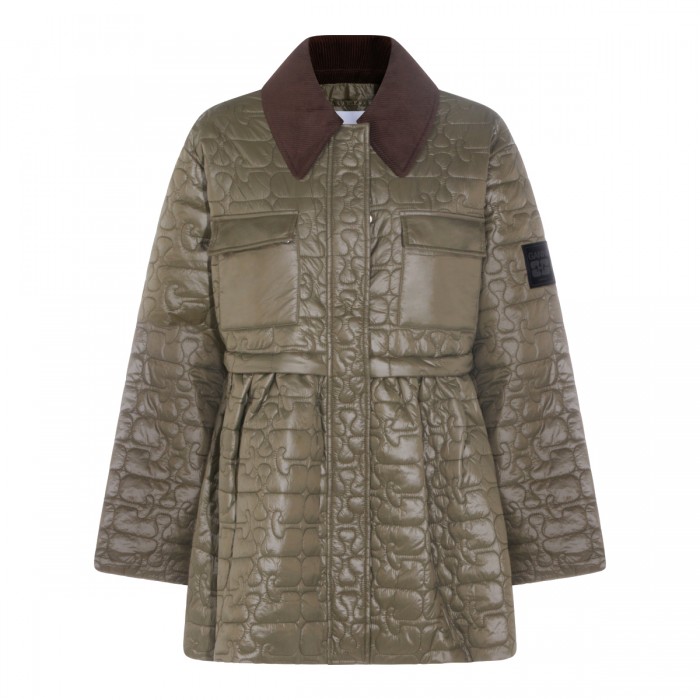 GREEN NYLON DOWN JACKET