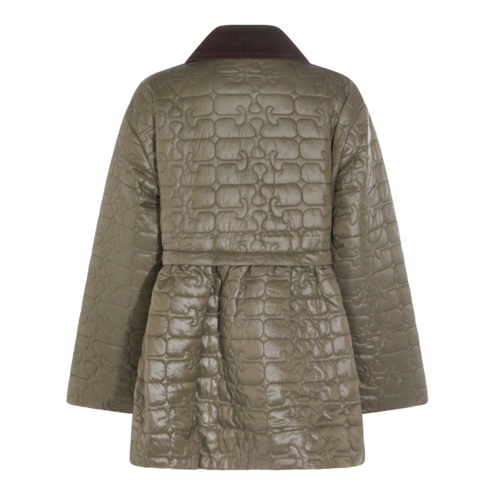 GREEN NYLON DOWN JACKET 2