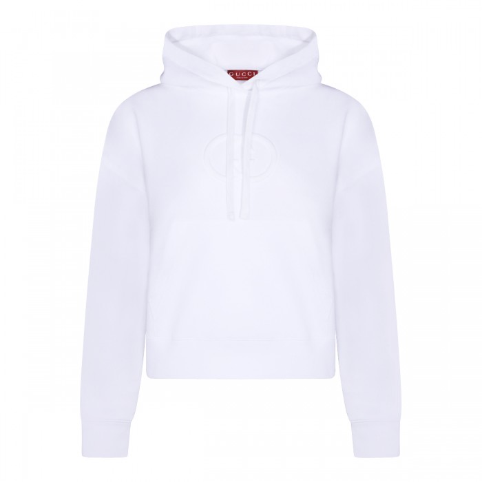 WHITE COTTON SWEATSHIRT