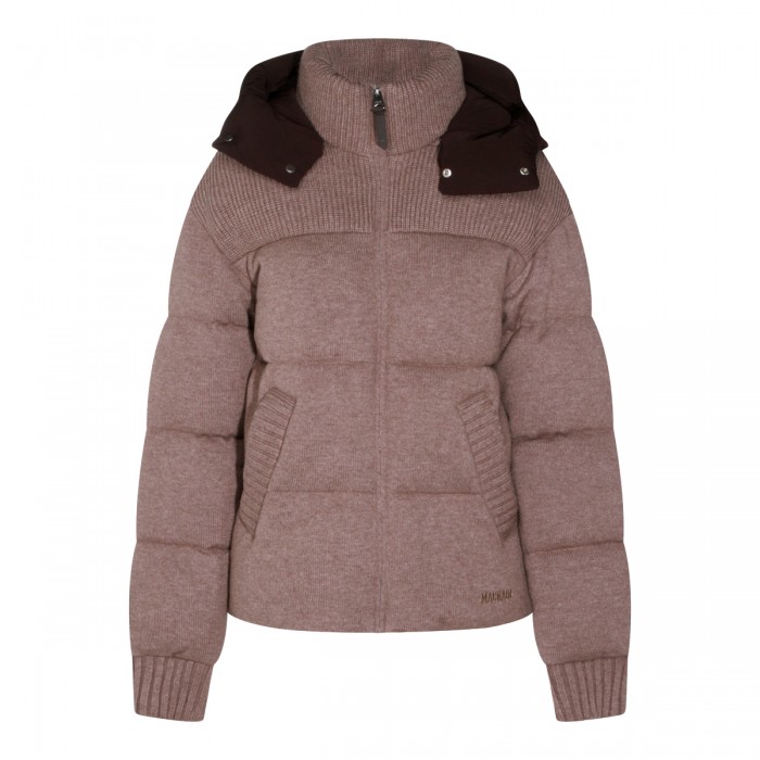 BROWN WOOL DOWN JACKET