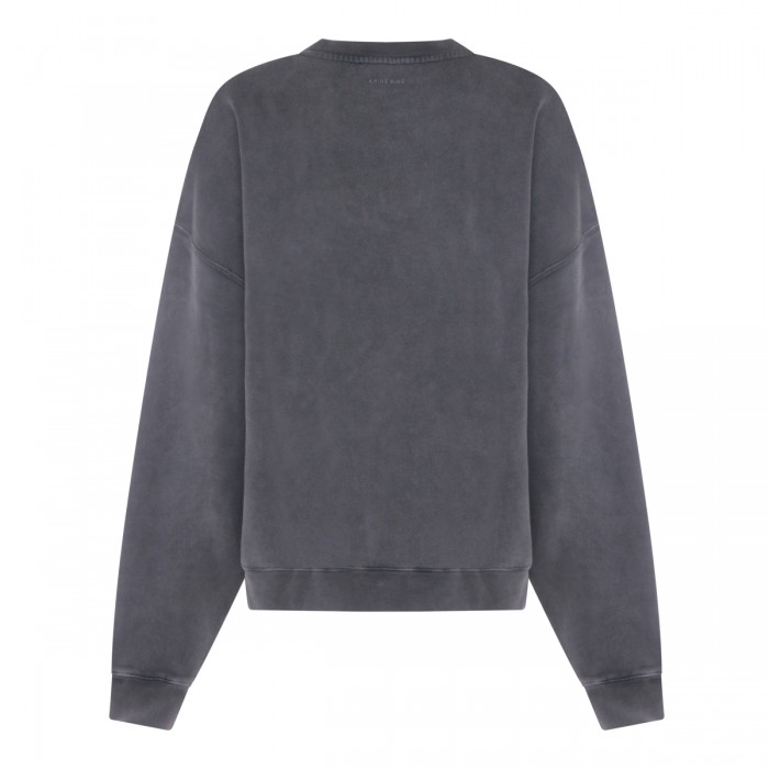 WASHED BLACK COTTON SWEATSHIRT 2