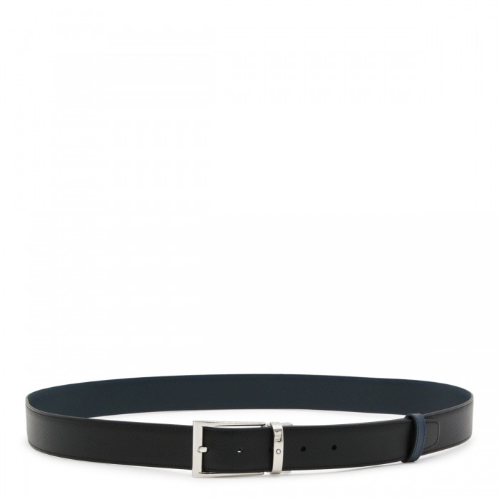 BLACK AND SILVER LEATHER BELT