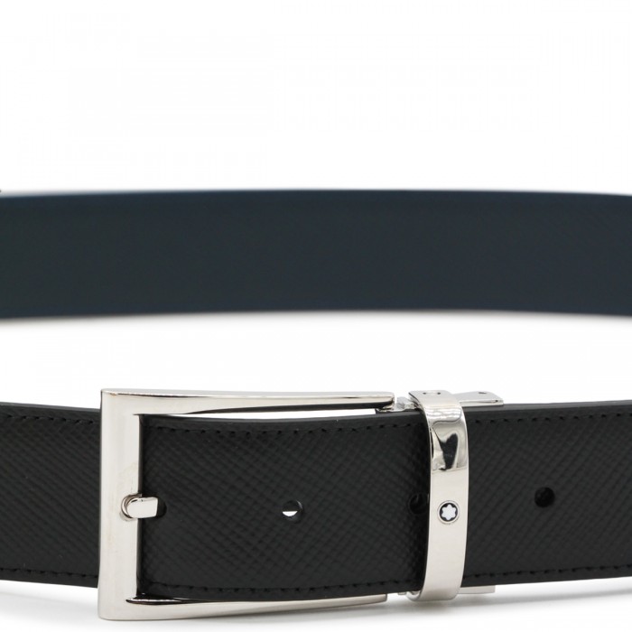 BLACK AND SILVER LEATHER BELT 2