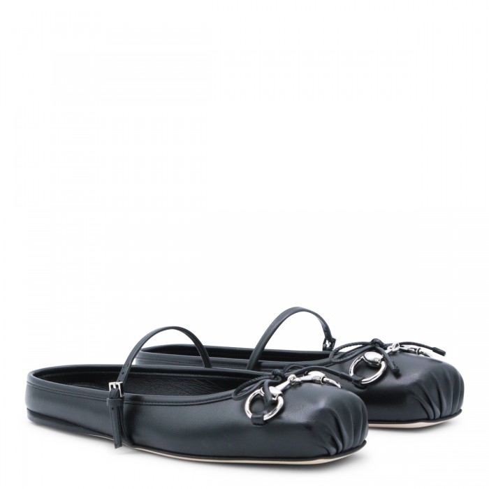 BLACK LEATHER FLATS 2
