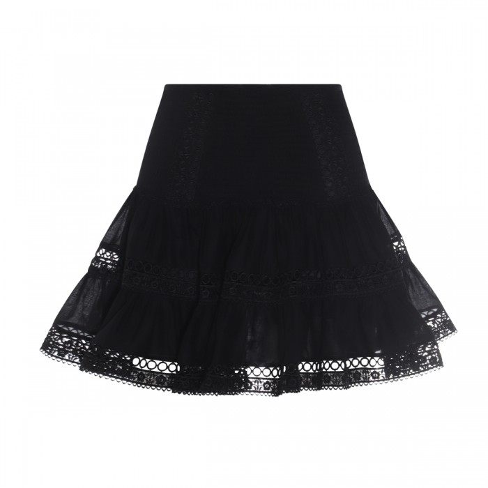 BLACK COTTON MINI SKIRT