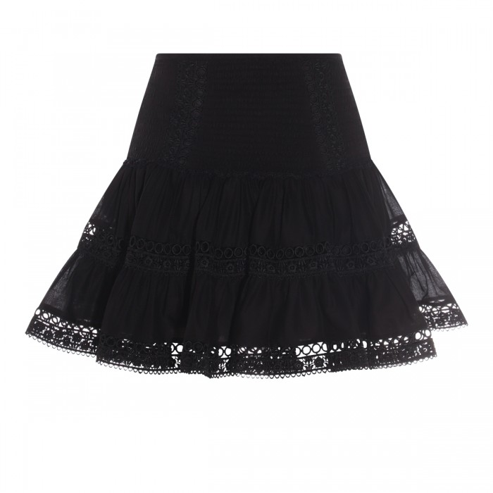 BLACK COTTON MINI SKIRT 2