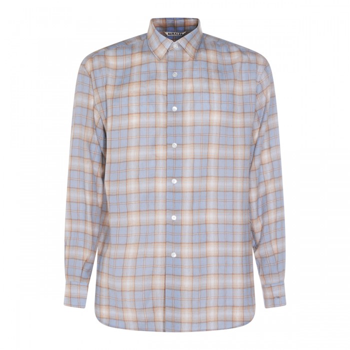 LIGHT BLUE AND BEIGE WOOL...