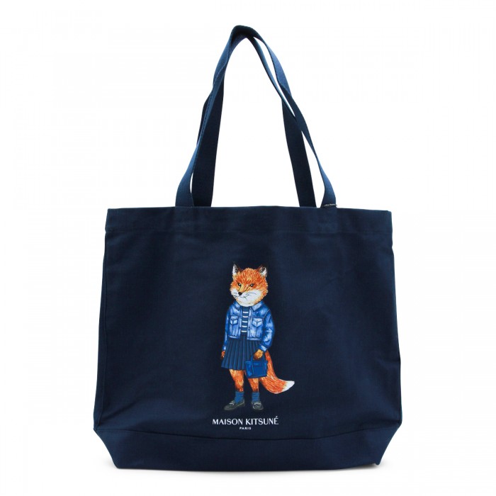 NAVY COTTON TOTE