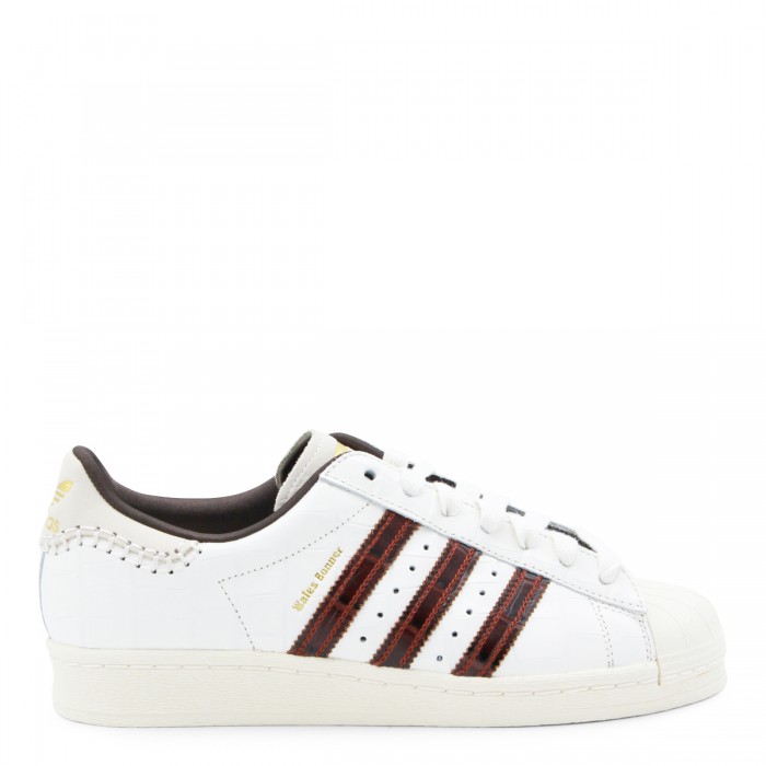 WHITE AND BROWN LEATHER WB...