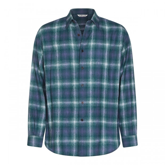 BLUE AND GREEN WOOL SHIRT
