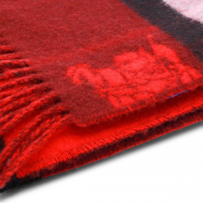 RED AND BLACK CASHMERE SCARF 2