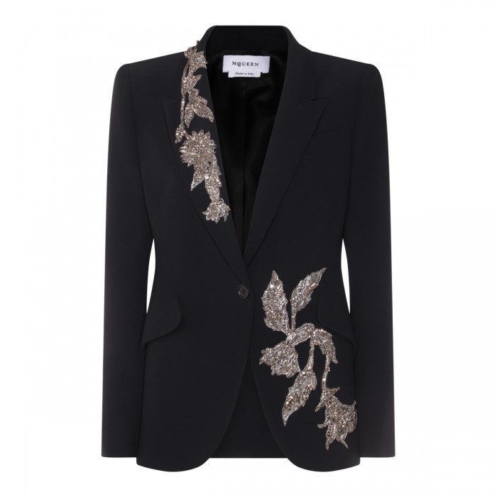 BLACK VISCOSE BLAZER