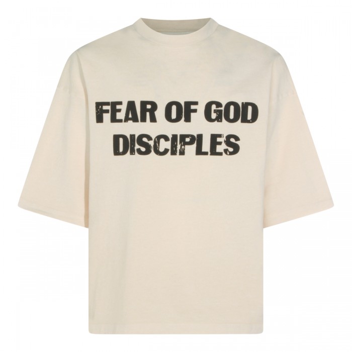 CREAM COTTON T-SHIRT