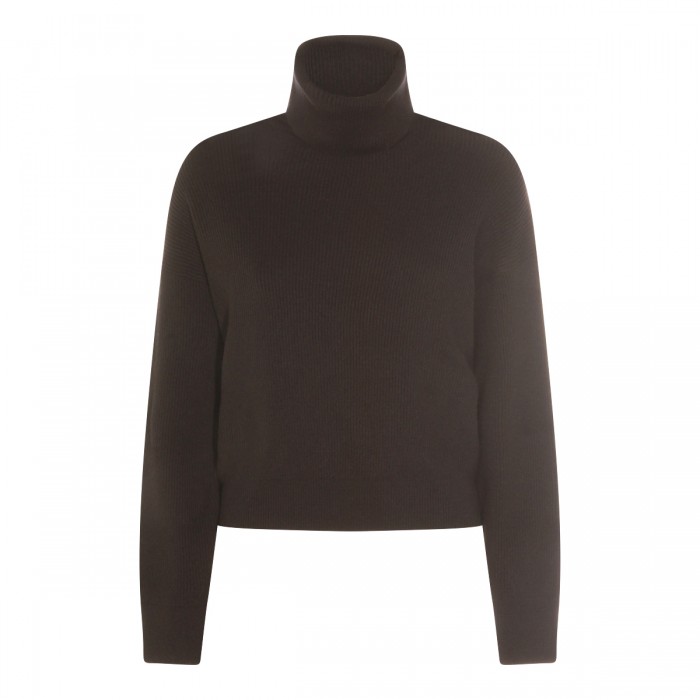 DARK BROWN WOOL KNITWEAR