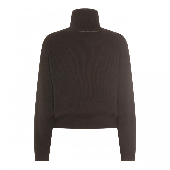 DARK BROWN WOOL KNITWEAR 2