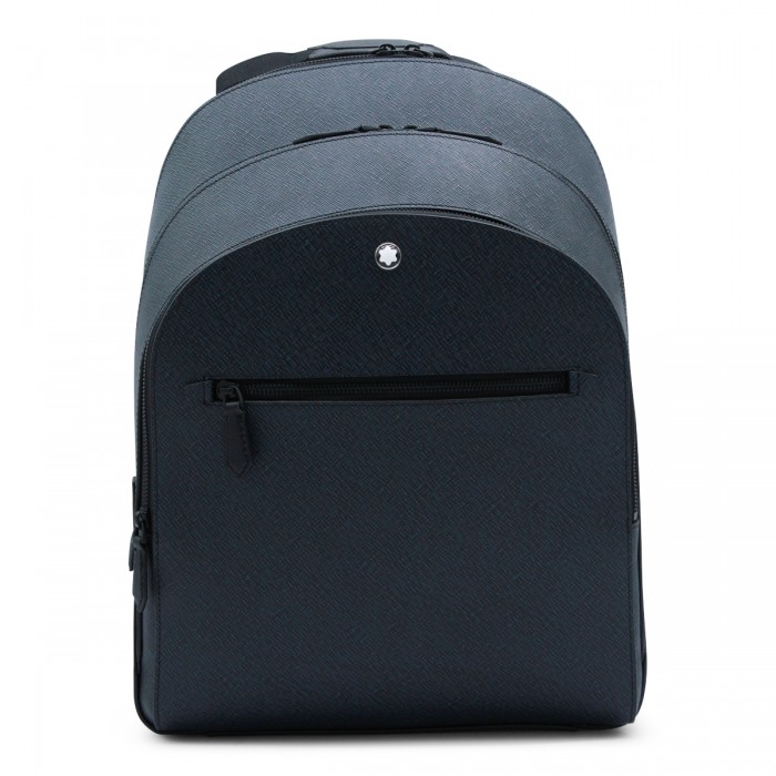 NAVY LEATHER BACKPACK