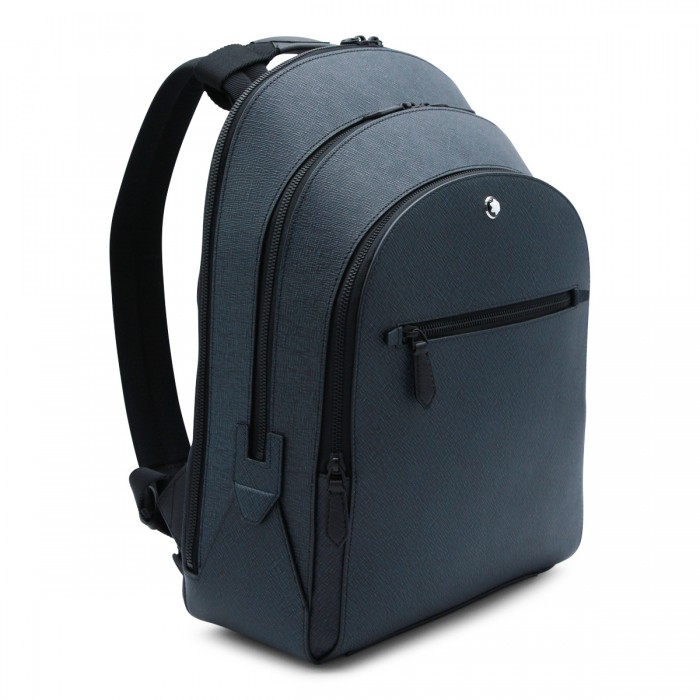 NAVY LEATHER BACKPACK 2
