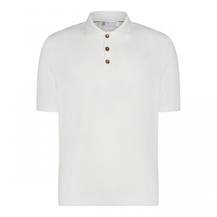 WHITE COTTON POLO SHIRT