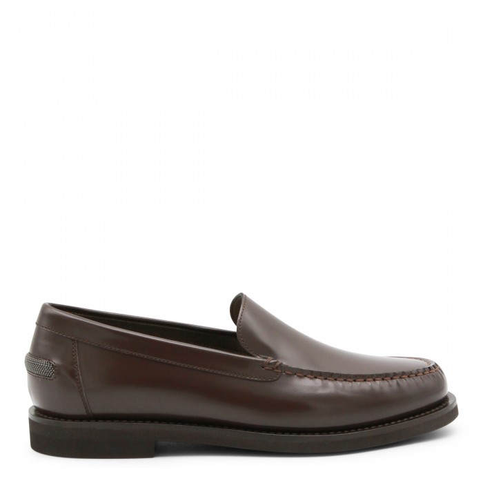DARK BROWN LEATHER LOAFERS