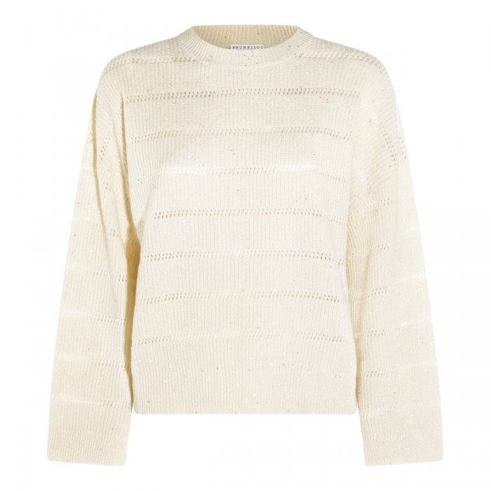 WHITE WOOL KNITWEAR